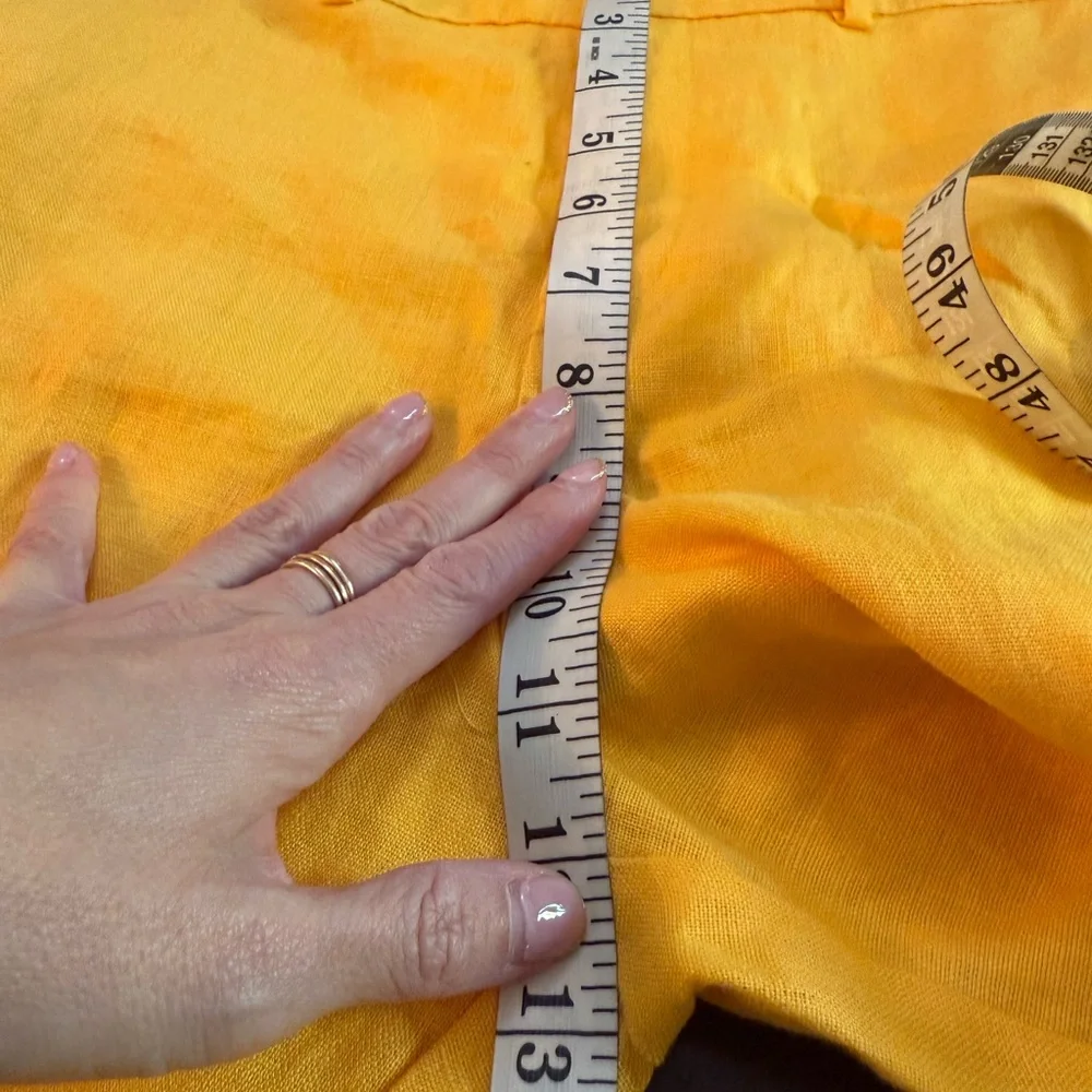 Mango Women’s linen Yellow Pants Size 2